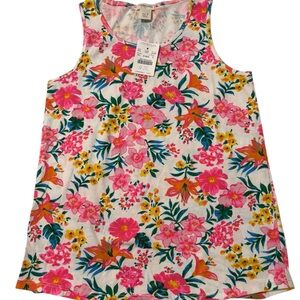J.Crew Crewcuts Girls' floral-print tank top size Medium
